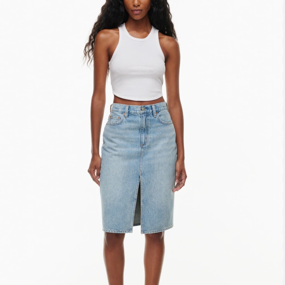 Denim Forum The 90s Pencil Blue Midi Skirt 31